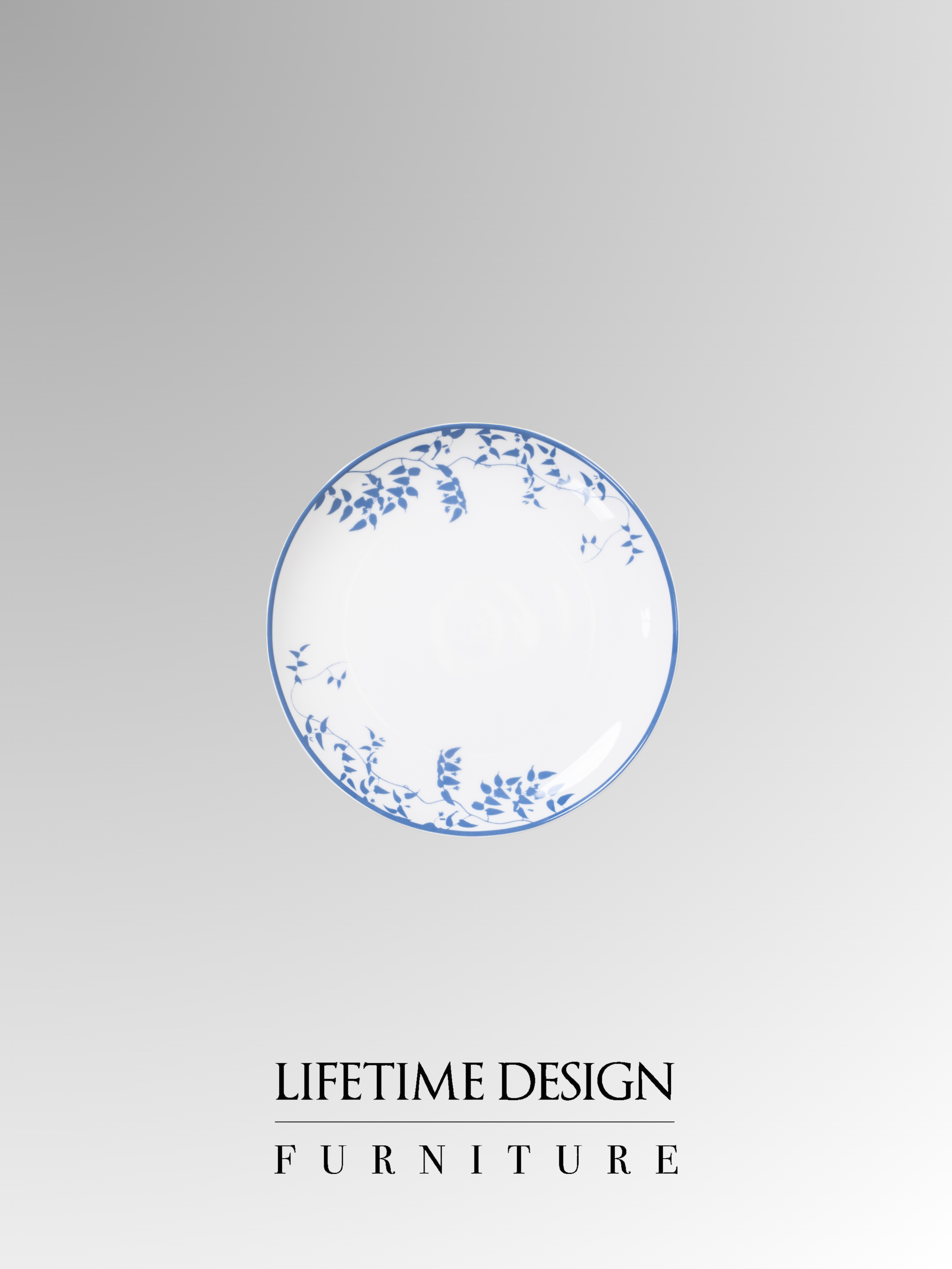 ROUND DESSERT PLATE LIGHT BLUE GOLD D22.5X22.5CM (SET OF 2)