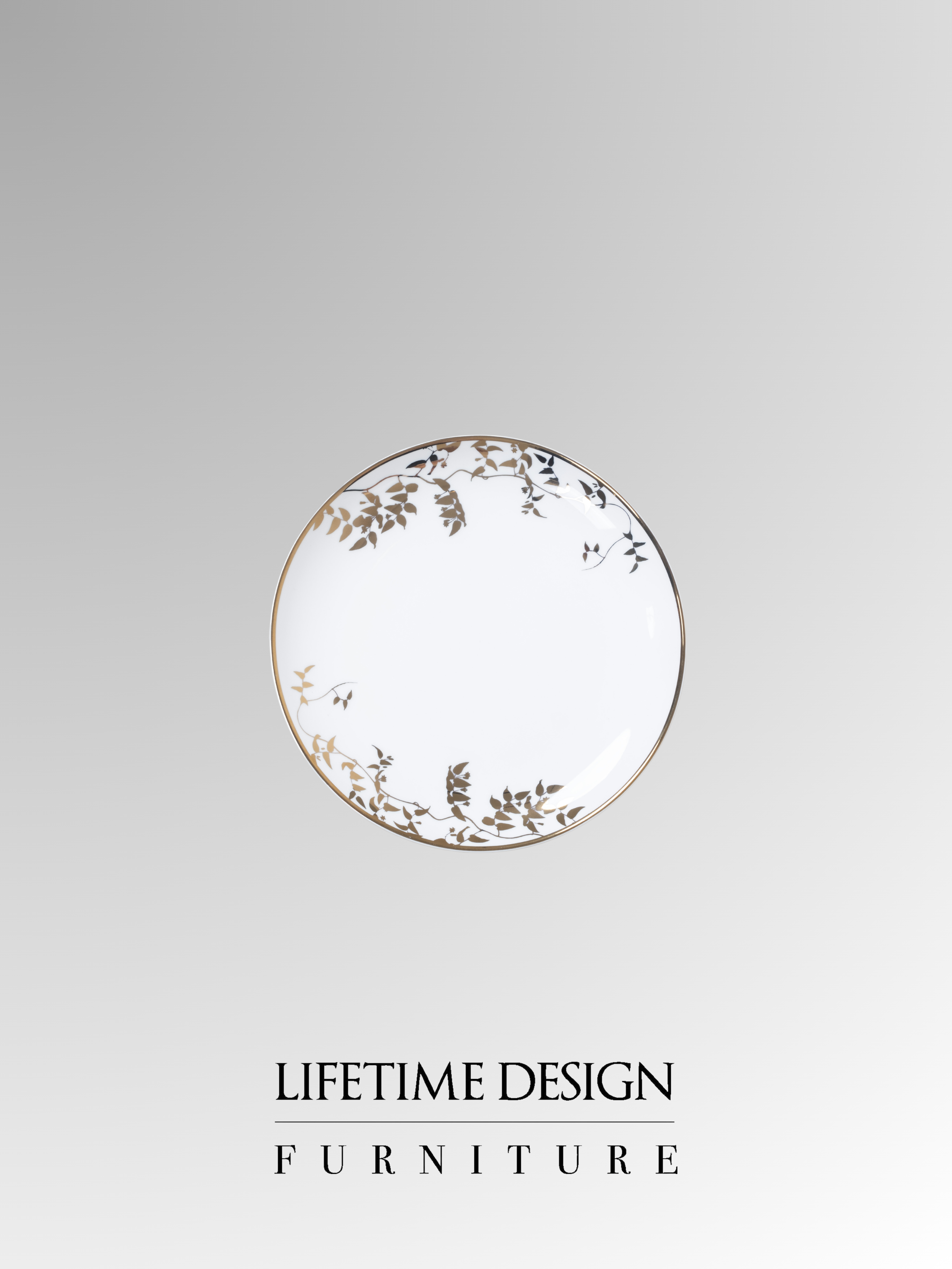 ROUND DESSERT PLATE MONO GOLD D22.5X22.5CM (SET OF 2)