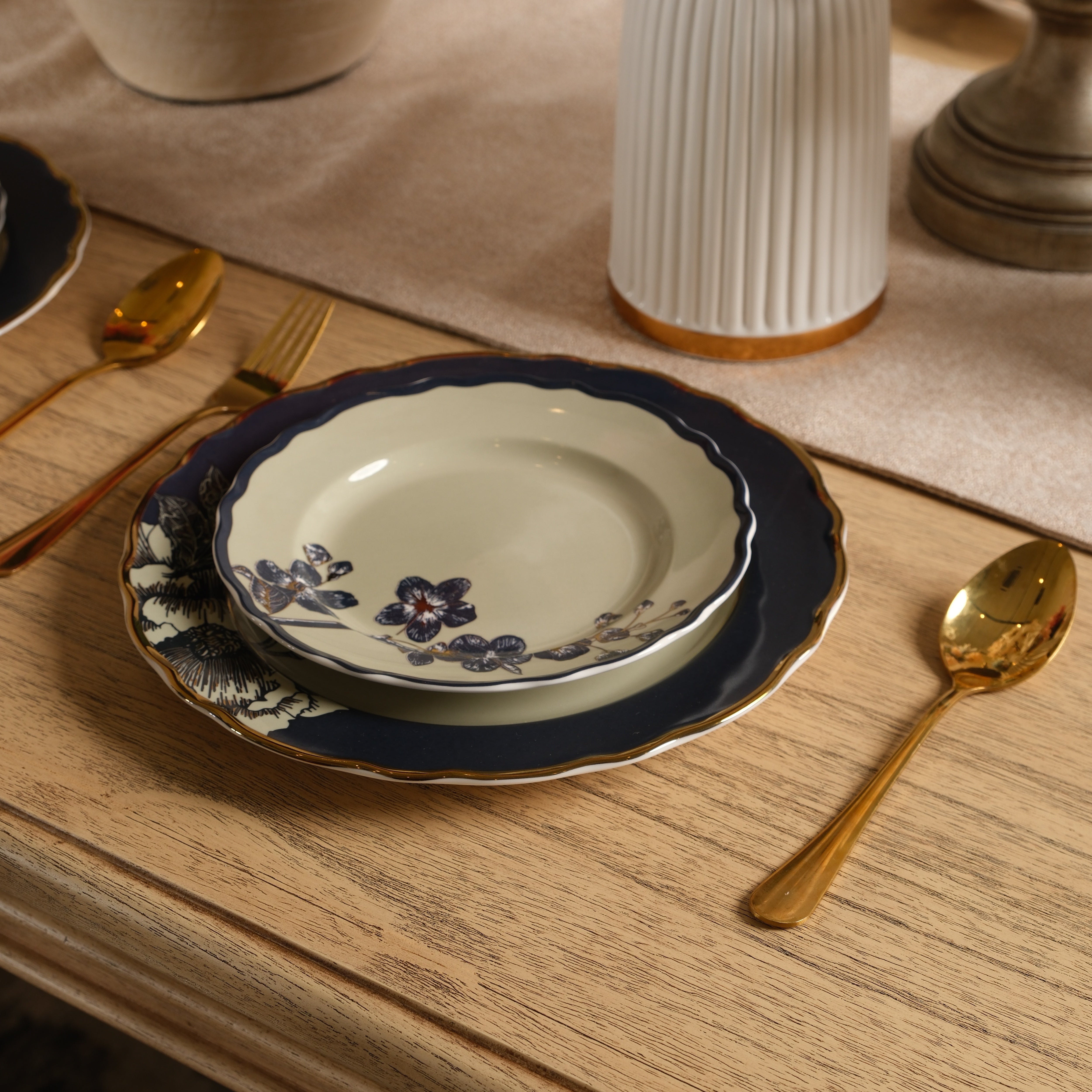 CLASSIC DESSERT PLATE NAVY D20X20CM (SET OF 2)