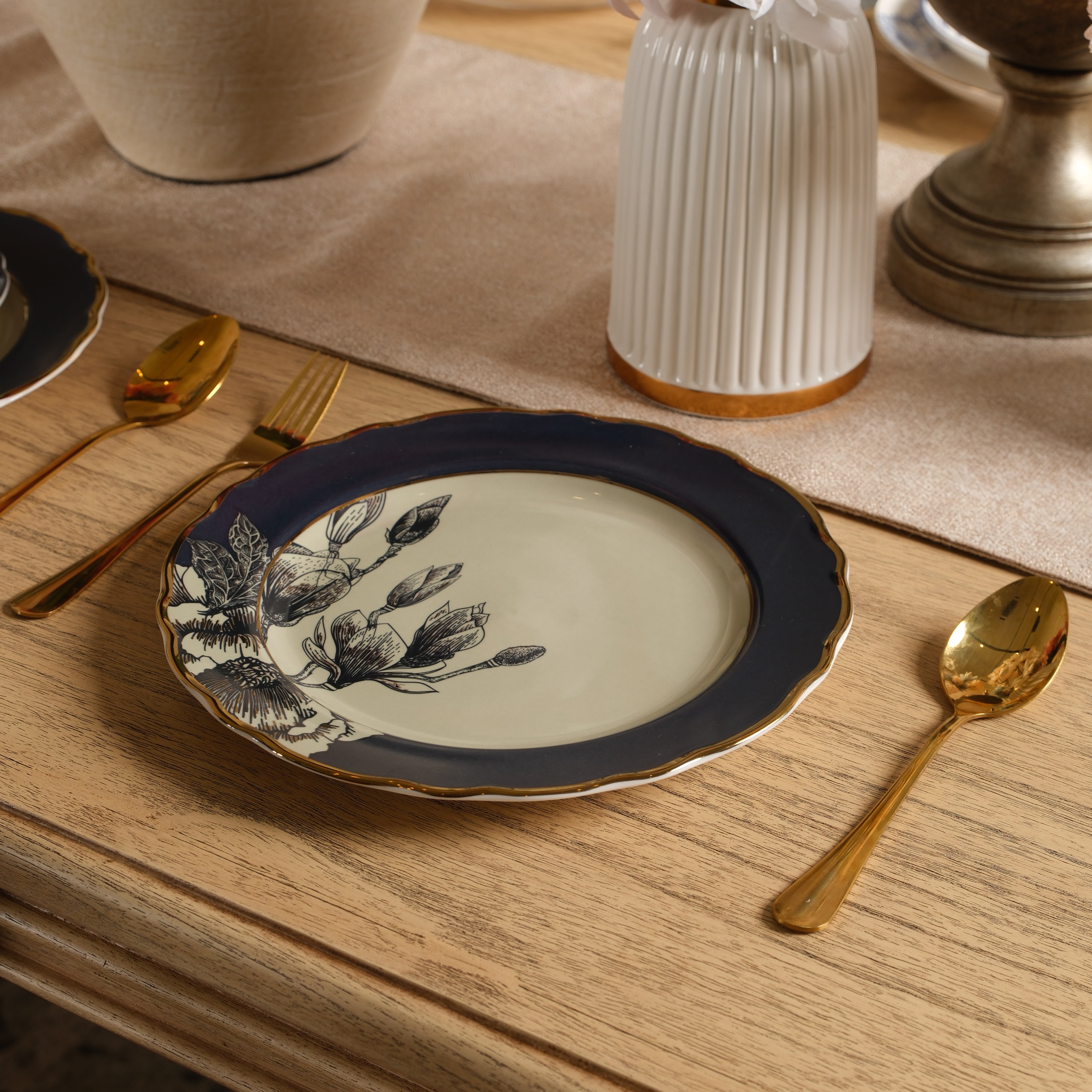 CLASICE DINNER PLATE NAVY D26.5X26.5CM (SET OF 2)