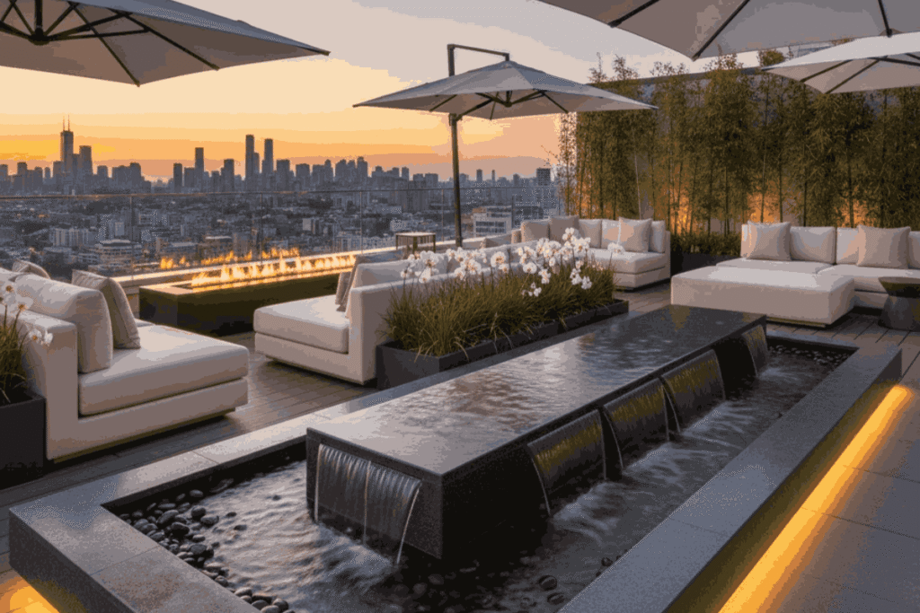 Elemen Air dengan Mini Water Feature