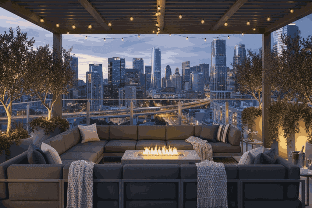 Lounge Mewah dengan Sofa Modular Premium