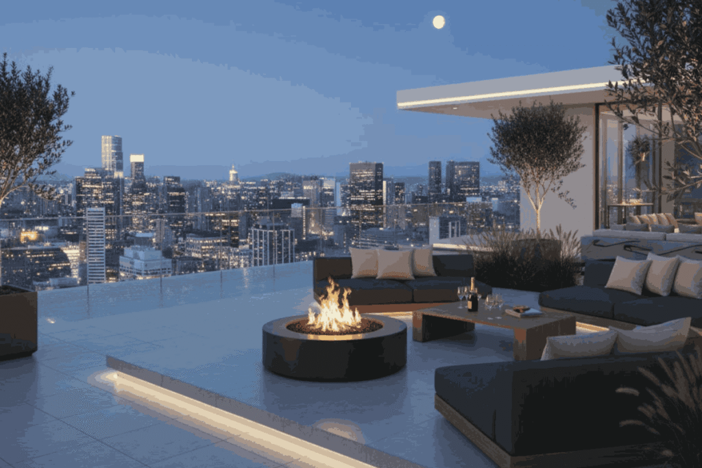 desain rooftop minimalis mewah