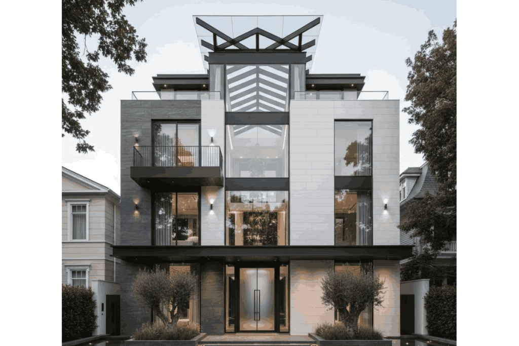 desain rumah modern 3 lantai.